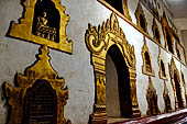 Ananda temple Bagan, Myanmar. Images of the life historical Buddha from birth to death of the circumambulatory corridors.